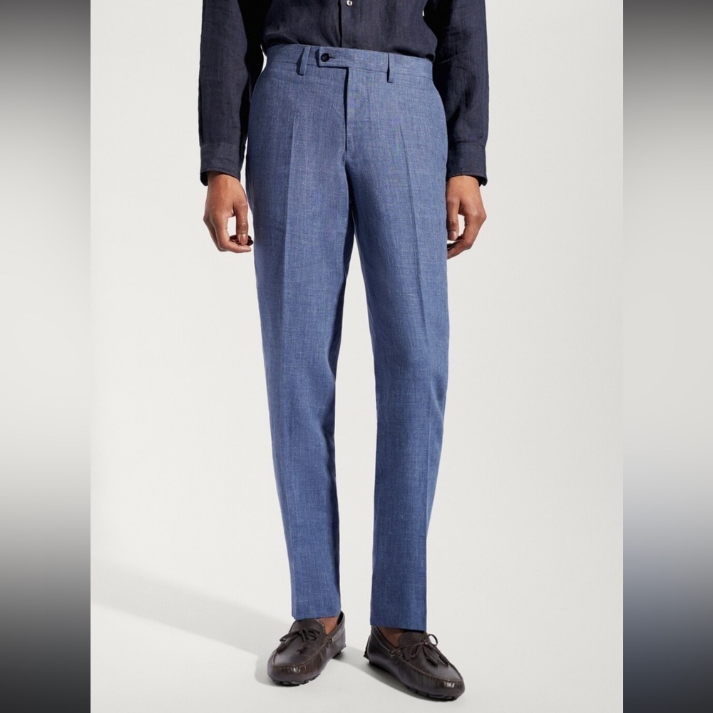 Ralph Lauren Slim Fit Dress Pants 40x32 Blue Stretch Blend